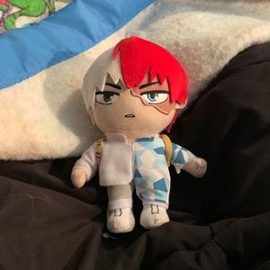 Todoroki plushy goes with Deku plushy
